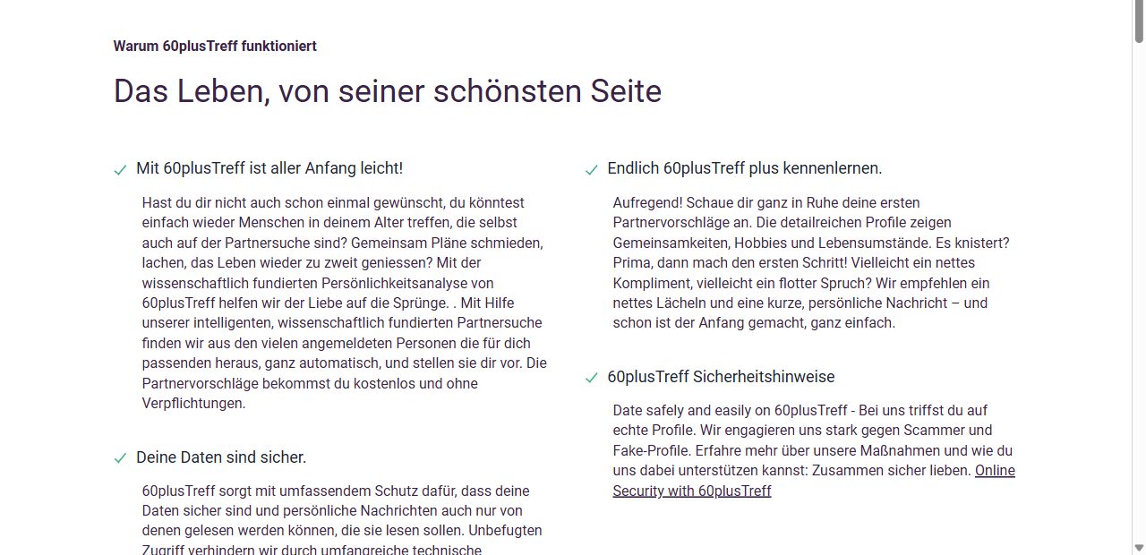 Abschnitt Warum 60plusTreff funktioniert auf der Startseite